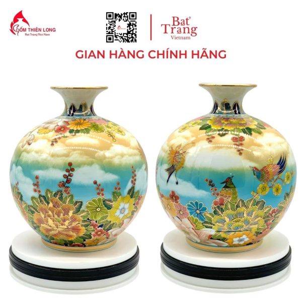 Binh Hut Tai Loc Chim Hoa Ve Vang 3d Bat Trang (1)
